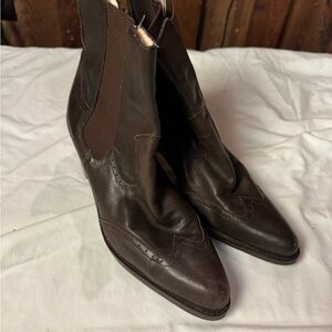Nine West. Awesome Elegant Brown Leather Ankle Boots